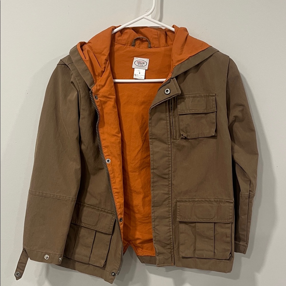 Talbots Brown Jacket with Orange Lining Kids Coat